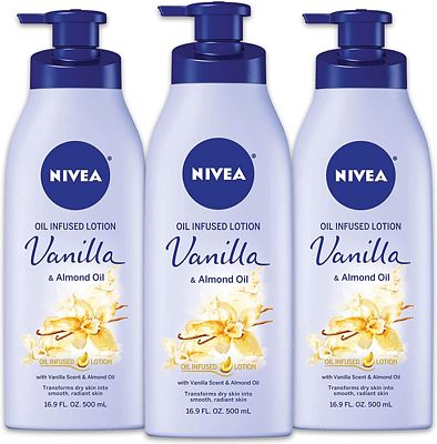 Purchase NIVEA Vanilla and Almond Oil Infused Body Lotion - Fast Absorbing 24 Hour Moisture for Dry Skin - 16.9 Oz. (Pack of 3) at Amazon.com