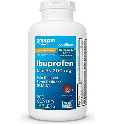Purchase Amazon Basic Care Ibuprofen Tablets 200 mg, Pain Reliever/Fever Reducer (NSAID), 500 Count at Amazon.com