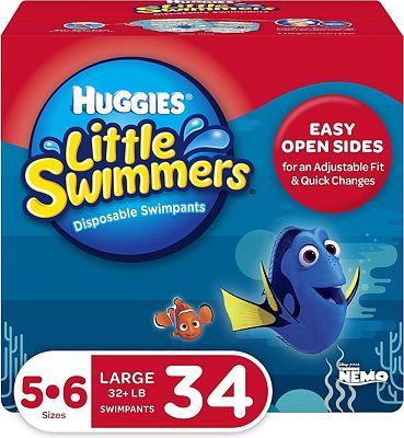 Purchase Huggies Little Swimmers Disposable Swim Diapers, Swimpants, Size 5-6 Large (Over 32 lb.), 34 Ct. at Amazon.com