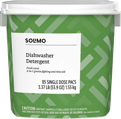Purchase Amazon Brand - Solimo Dishwasher Detergent Pacs, Fresh Scent, 85 Count at Amazon.com