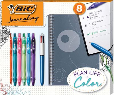 Purchase BIC Journaling Kit, Gel Pens/Ballpoint Pen/Journal, Assorted Colors, 8-Count at Amazon.com