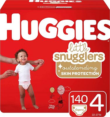 Purchase Huggies Little Snugglers Baby Diapers, Size 4 (up to 22-37 lb.), 140 Ct, Economy Plus Pack at Amazon.com