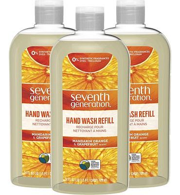 Purchase Seventh Generation Hand Wash Refills, Mandarin Orange & Grapefruit, 24 oz, 3 Pack at Amazon.com