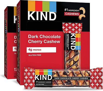 Purchase KIND Bars, Dark Chocolate Cherry Cashew + Antioxidants, Gluten Free, 1.4 Ounce Bars, 24 Count at Amazon.com