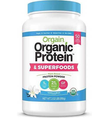 Purchase Orgain Organic Plant Based Protein + Superfoods Powder, Vanilla Bean - Vegan, Non Dairy, Lactose Free, No Sugar Added, Gluten Free, Soy Free, Non-GMO, 2.02 Lb at Amazon.com