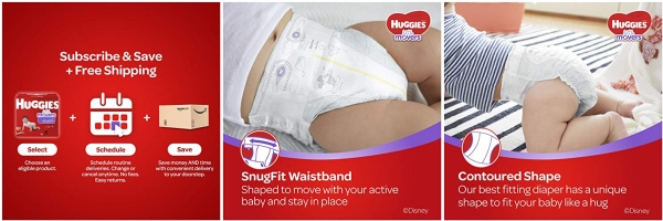 Purchase Huggies Little Movers Diapers, Size 4 (22-37 lb.), 144 Ct, Economy Plus Pack on Amazon.com