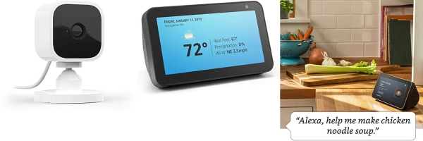 Purchase Echo Show 5 Charcoal with Blink Mini Indoor Smart Security Camera, 1080 HD with Motion Detection on Amazon.com