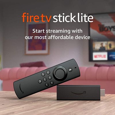Purchase Introducing Fire TV Stick Lite with Alexa Voice Remote Lite (no TV controls), HD streaming device, 2020 release at Amazon.com