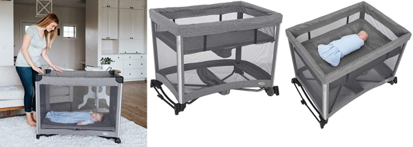 Purchase HALO 3-in-1 DreamNest Plus Bassinet, Portable Crib, Travel Cot with Rocking Attachment, Breathable Mesh Mattress, Easy to Fold Pack and Play on Amazon.com