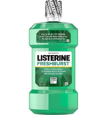 Purchase Listerine Freshburst Antiseptic Mouthwash with Germ-Killing Oral Care Formula to Fight Bad Breath, Plaque and Gingivitis, 500 mL at Amazon.com