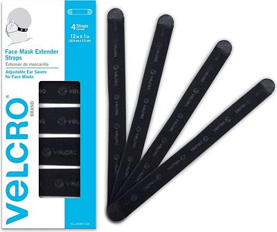 Purchase VELCRO Brand Face Mask Extender Straps 4pk Black, Comfortable and Adjustable Ear Savers at Amazon.com