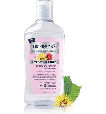 Purchase Dickinson's Enhanced Witch Hazel Hydrating Toner with Rosewater, Alcohol Free, 98% Natural Formula, 16 Fl. Oz. at Amazon.com