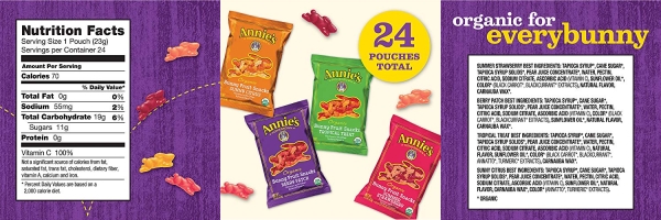Purchase Annie's Organic Bunny Fruit Snacks, Variety Pack, 24 Pouches, 0.8 oz Each - on Amazon.com