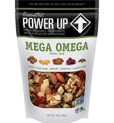 Purchase Power Up Trail Mix, Mega Omega Trail Mix, Non-GMO, Vegan, Gluten Free, No Artificial Ingredients, Gourmet Nut, 14 oz Bag, Green at Amazon.com