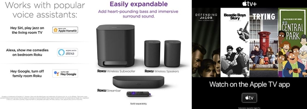 Purchase Roku Streambar, 4K/HD/HDR Streaming Media Player & Premium Audio, All In One, Includes Roku Voice Remote, Released 2020 on Amazon.com