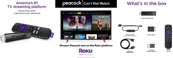 Purchase Roku Streaming Stick+, HD/4K/HDR Streaming Device with Long-range Wireless and Voice Remote with TV Controls on Amazon.com
