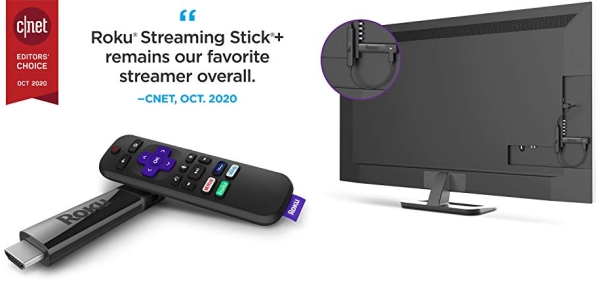 Purchase Roku Streaming Stick+, HD/4K/HDR Streaming Device with Long-range Wireless and Voice Remote with TV Controls on Amazon.com