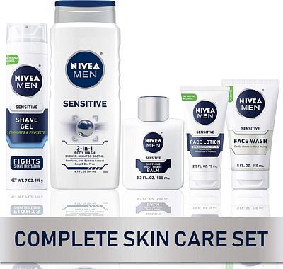 Purchase NIVEA MEN Complete Skin Care Collection for Sensitive Skin, 5 Piece Gift Set at Amazon.com