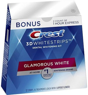 Purchase Crest 3D Whitestrips Glamorous White, Teeth Whitening Kit, 16 Treatments (32 Individual Strips) + 2 Bonus 1-Hour Express Treatments at Amazon.com