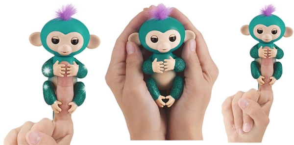 Purchase Fingerlings Glitter Monkey - Quincy - Teal Glitter - Interactive Baby Pet - By WowWee (Amazon Exclusive) on Amazon.com