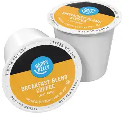 Happy Belly Light Roast Coffee Pods, Breakfast Blend, Compatible with Keurig 2.0 K-Cup Brewers