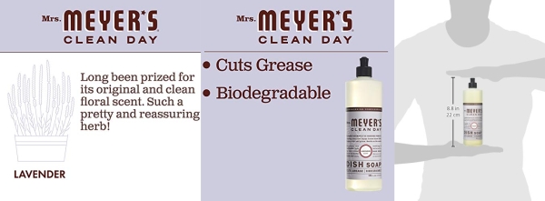 Purchase Mrs. Meyer's Clean Day Dish Soap, Lavender, 16 fl oz, 3 ct on Amazon.com