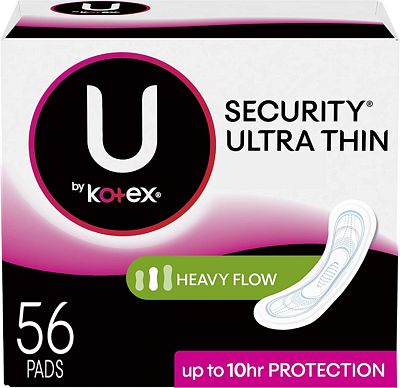 Purchase U by Kotex Security Ultra Thin Feminine Pads, Heavy Flow, Long, Unscented, 56 Count at Amazon.com