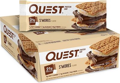 Purchase Quest Nutrition S'mores Protein Bar, High Protein, Low Carb, Gluten Free, Keto Friendly, 12 Count at Amazon.com