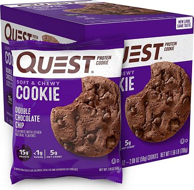 Purchase Quest Nutrition Double Chocolate Chip Protein Cookie, High Protein, Low Carb, 12 Count at Amazon.com