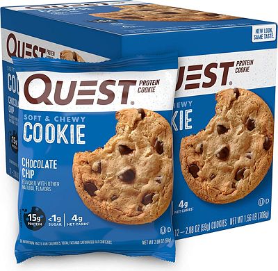 Purchase Quest Nutrition Chocolate Chip Protein Cookie, Keto Friendly, High Protein, Low Carb, Soy Free, 12 Count at Amazon.com