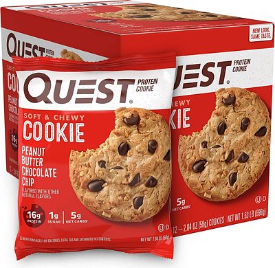 Purchase Quest Nutrition Peanut Butter Chocolate Chip Protein Cookie, Keto Friendly, High Protein, Low Carb, 12 Count Per Box at Amazon.com