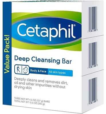 Purchase Cetaphil Deep Cleansing Face & Body Bar for All Skin Types, 3 Count at Amazon.com
