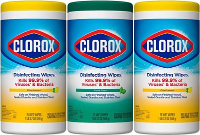 Purchase Clorox Disinfecting Wipes Value Pack, 75 Ct Each, Pack of 3 at Amazon.com