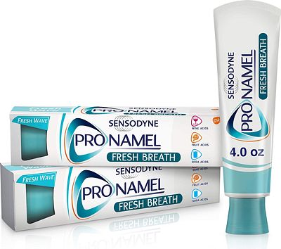 Purchase Sensodyne Pronamel Fresh Breath Enamel Toothpaste for Sensitive Teeth, to Reharden and Strengthen Enamel, Fresh Wave - 4 Ounces (Pack of 2) at Amazon.com