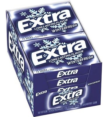 Purchase EXTRA Winterfresh Chewing Gum, 15 Pieces (10 Pack) at Amazon.com