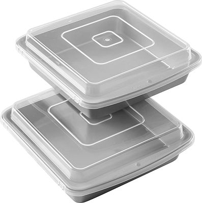 Purchase Wilton Recipe Right Non-Stick 9-Inch Square Baking Pan with Lid, Set of 2 at Amazon.com