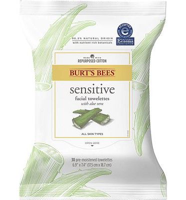 Purchase Burt's Bees Sensitive Facial Cleansing Towelettes with Cotton Extract for Sensitive Skin - 30 Count at Amazon.com