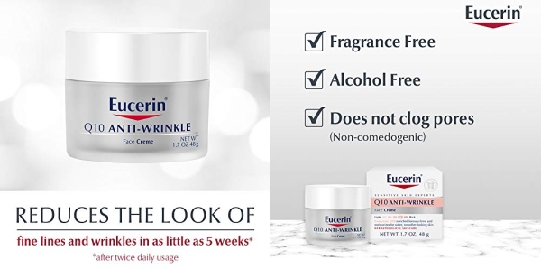 Purchase Eucerin Q10 Anti-Wrinkle Face Cream - Fragrance Free, Moisturizes for Softer Smoother Skin - 1.7 oz. Jar on Amazon.com
