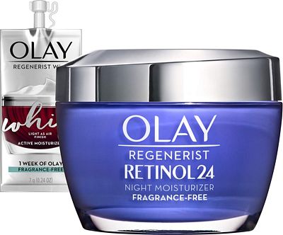 Purchase Olay Regenerist Retinol 24 Night Moisturizer Fragrance-Free + Moisturizer Trial Size Gift Set at Amazon.com