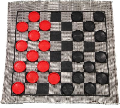 Purchase Jumbo Checker Rug Game, 3 Inch Diameter Pieces (12 Red / 12 Black), Machine Washable at Amazon.com