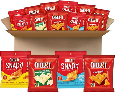 Purchase Cheez-It Baked Snack Cheese Crackers, 4 Flavor Variety Pack, School Lunch Snacks, Single Serve Bag (42 Bags) at Amazon.com