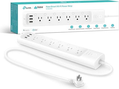 Purchase Kasa Smart Plug Power Strip HS300, Surge Protector with 6 Individually Controlled Smart Outlets and 3 USB Ports, Works with Alexa & Google Home, No Hub Required at Amazon.com