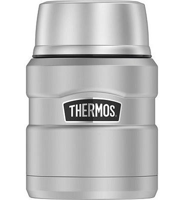 Purchase THERMOS Stainless King Vacuum-Insulated Food Jar with Spoon, 16 Ounce, Matte Steel at Amazon.com