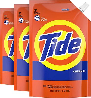 Purchase Tide Liquid Laundry Detergent Soap Pouches, High Efficiency (HE), Original Scent, 93 Total Loads (Pack of 3) at Amazon.com