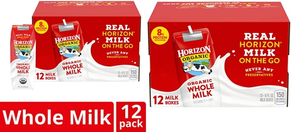 Purchase Horizon Organic Whole Milk Single, 8 Fl Oz (Pack of 12) on Amazon.com