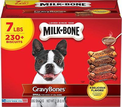 Purchase Milk-Bone Gravy Bones Dog Biscuits, 4 Meaty Flavors with 12 Vitamins & Minerals at Amazon.com