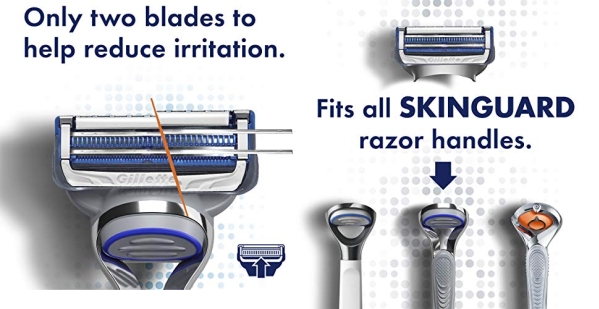 Purchase Gillette SkinGuard Men's Razor Blade Refills, 8 count on Amazon.com