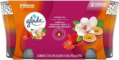 Purchase Glade Candle Jar, Air Freshener, 2in1, Hawaiian Breeze & Vanilla Passion Fruit, 3.4 Oz, 2 Count at Amazon.com