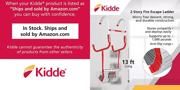 Purchase Kidde 468093 KL-2S Two-Story Fire Escape Ladder with Anti-Slip Rungs, 13-Foot on Amazon.com