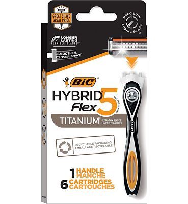 Purchase BIC Flex 5 Hybrid Men's 5-Blade Disposable Razor, 1 Handle and 6 Cartridges at Amazon.com